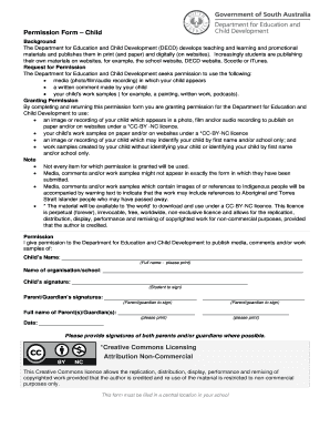 Child Media and Work Permission Form