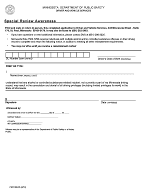 Minnesota Special Review Awareness Application