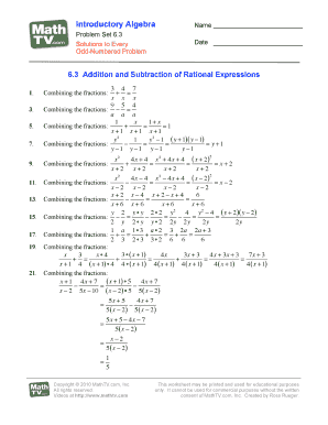 Introductory Algebra Problem Set