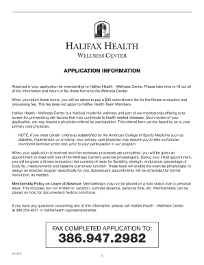 FAX COMPLETED APPLICATION TO: - Halifax Health - halifaxhealth
