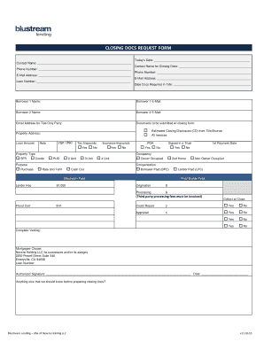 Closing Documents Request Form
