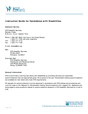 Instruction Guide for Candidates with Disabilities