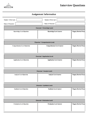 Character Analysis Interview Questions