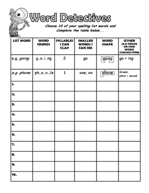 Spelling Activity Worksheet