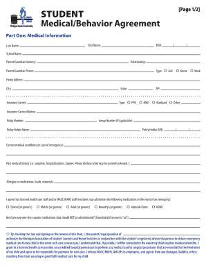 Student Medical and Behavior Agreement