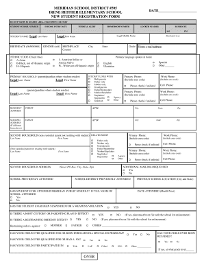 New Student Registration Form