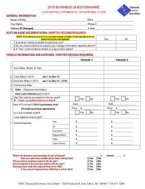 2015 business questionnaire - NHC Financial - Ann Arbor Accountant