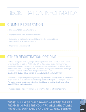 P3C 2014 Conference Registration Form