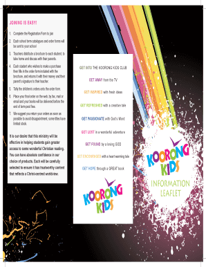Koorong Kids Club Registration Form
