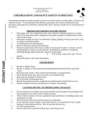 Cheerleading and Dance Safety Guidelines