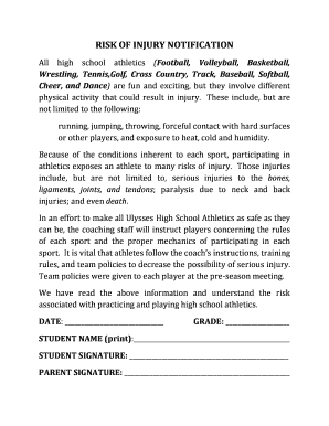 Risk of Injury Notification for High School Athletics