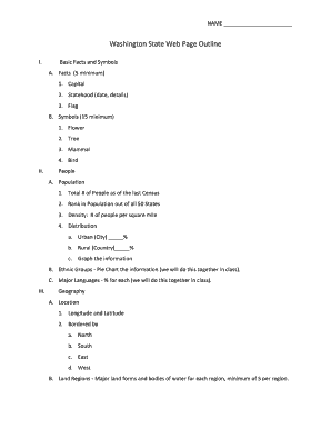 Washington State Research Outline