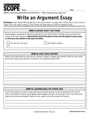 Argument Essay Template