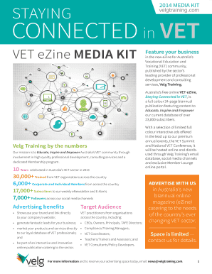 2014 VET eZine Advertising Application Form