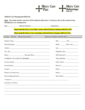 Medical Case Management Referral Form