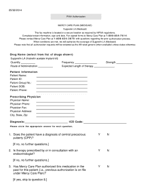 Mercy Care Plan Prior Authorization Form