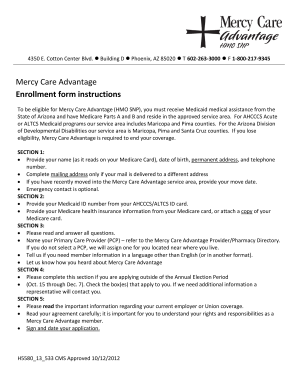 Mercy Care Advantage Enrollment Form