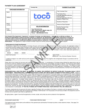 Payment Plan Agreement
