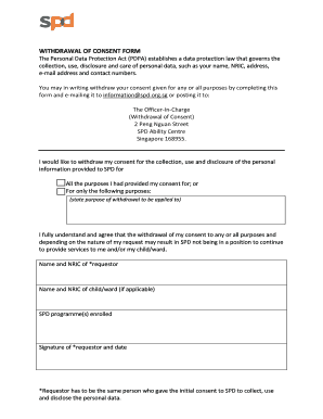 Withdrawal of Consent Form