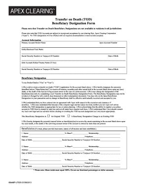 Transfer on Death Beneficiary Designation Form