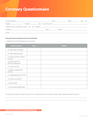 Coronary Questionnaire