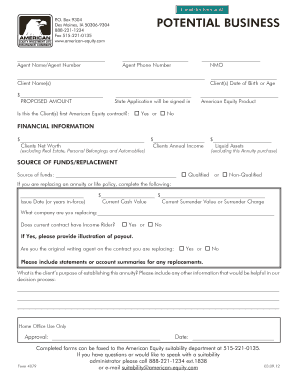 American Equity Annuity Application Form