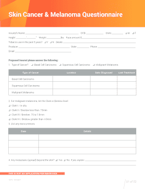 Skin Cancer & Melanoma Questionnaire
