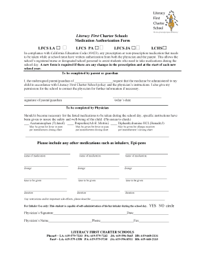 Medication Authorization Form