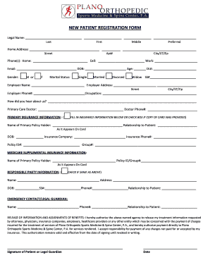 New Patient Registration Form