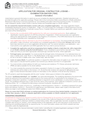 California Contractor License Application