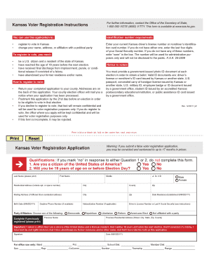 Kansas Voter Registration Application