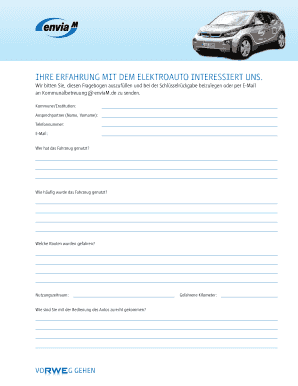Elektroauto Feedback Formular