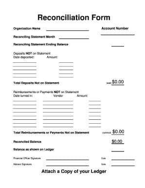Reconciliation Form