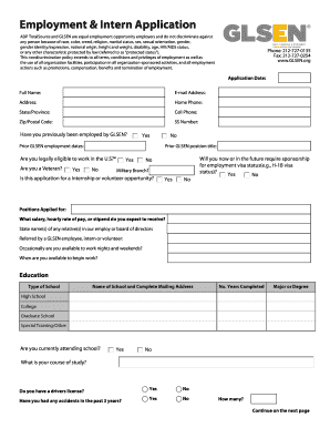 Employment & Intern Application Form