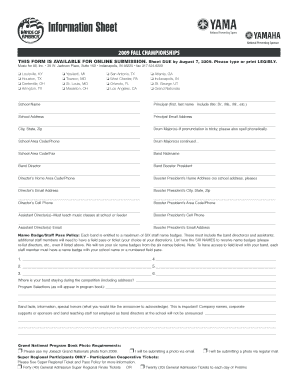 2009 Fall Championships Registration Form