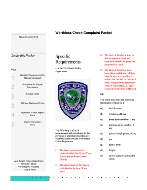 Worthless Check Complaint Packet