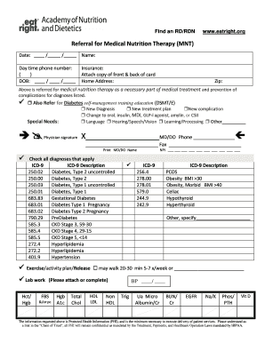 Referral for Medical Nutrition Therapy