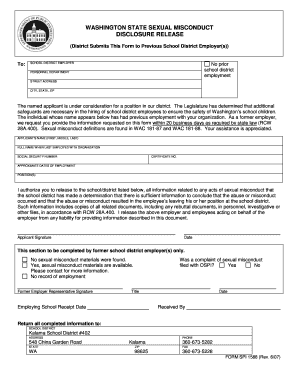 Washington State Sexual Misconduct Disclosure Release