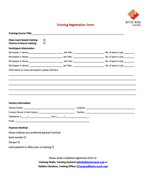 Training Registration Form