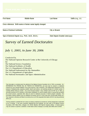 Survey of Earned Doctorates