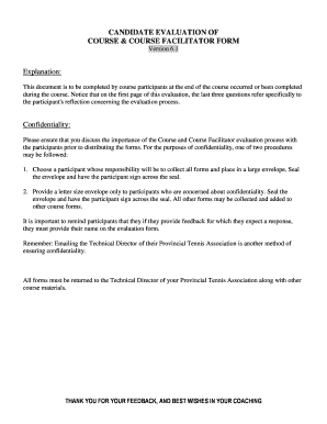 Course Evaluation Form