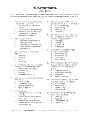 Theatre Trivia Quiz