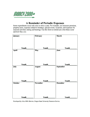 Periodic Expenses Reminder Form