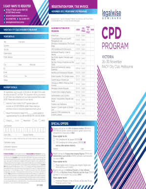 Legalwise Seminars Registration Form