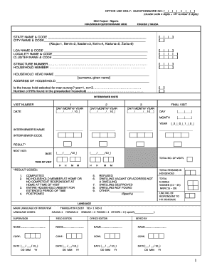 Household Questionnaire 2010