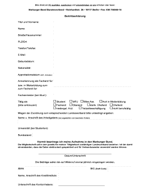Beitrittserklärung