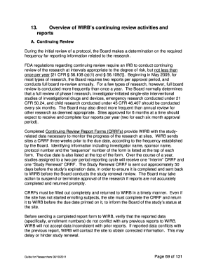 WIRB Continuing Review Report Form