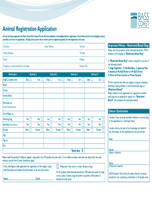 Animal Registration Application