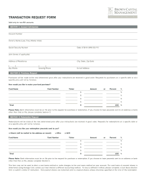 TRANSACTION REQUEST FORM - Brown Capital