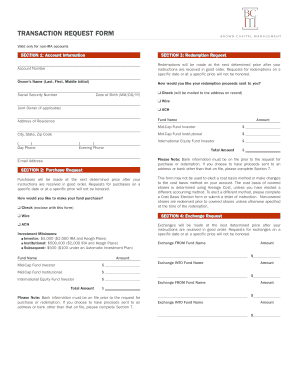 Brown Capital Management Mutual Funds Transaction Request Form